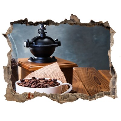 3D Wandsticker Loch Kaffee im heimischen Café