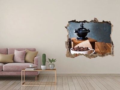 3D Wandsticker Loch Kaffee im heimischen Café