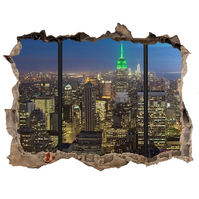 3D Wandsticker Loch New York bei Nacht