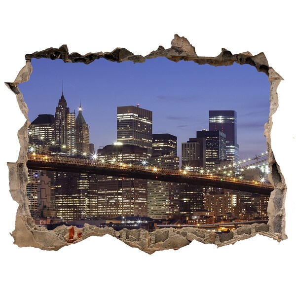 3D Wandtattoos Loch in der Wand Blick auf die Skyline von New York