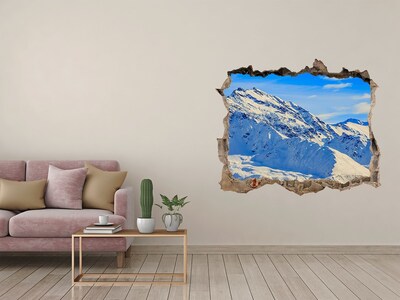 3D Wandtattoos Loch in der Wand Winterliche Berglandschaft