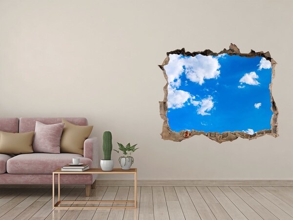 Wandfolien Loch in der Wand Blauer Himmel mit Wolken