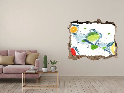 3D Wandsticker Loch Ein erfrischender Cocktail in sommerlicher Atmosphäre