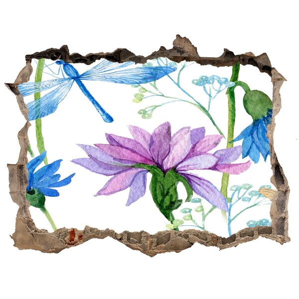 Wandfolien Loch in der Wand Blumenwandbild „Loch in der Wand“