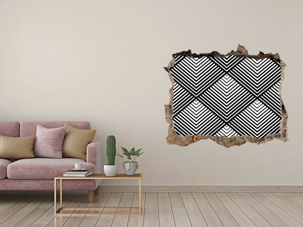 3D Wandsticker Loch Geometrie im Schrott