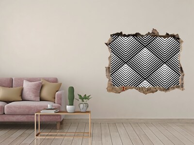 3D Wandsticker Loch Geometrie im Schrott