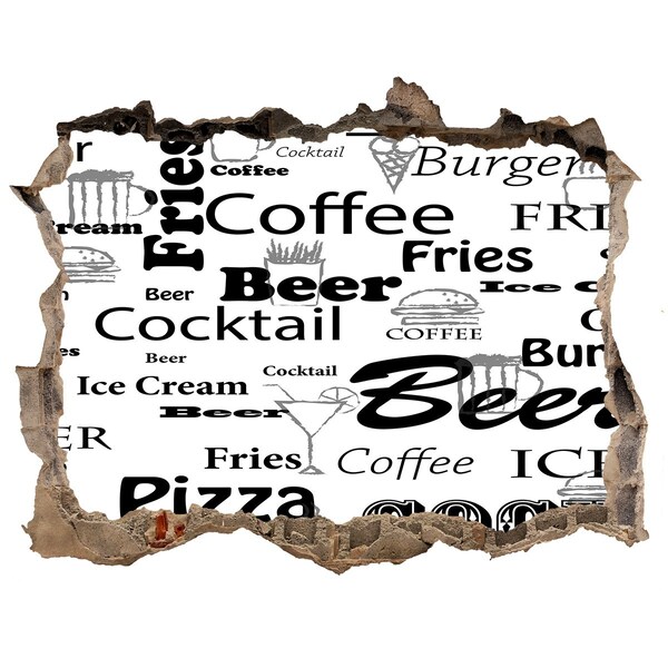 3D Wandsticker Loch Kulinarisches Chaos