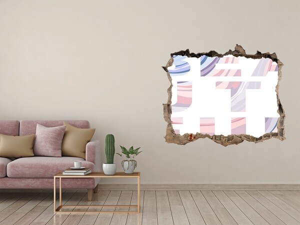 3D Wandsticker Loch Interieur im Graffiti-Stil