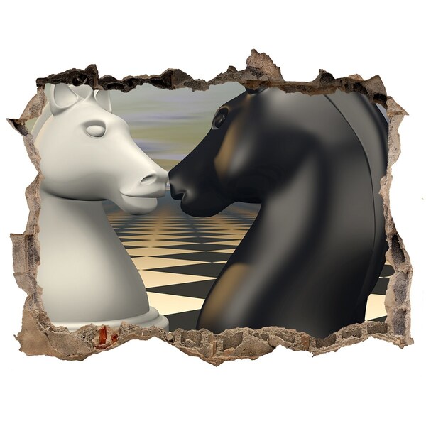 Wandfolien Loch in der Wand Schachkonfrontation