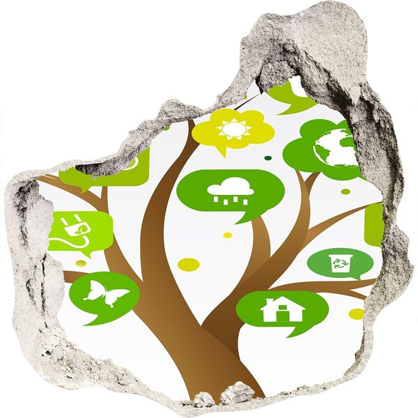 Mauerdurchbruch Aufkleber Die grüne Welt der Natur