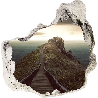 Wandaufkleber Loch 3D Weg zum Himmel