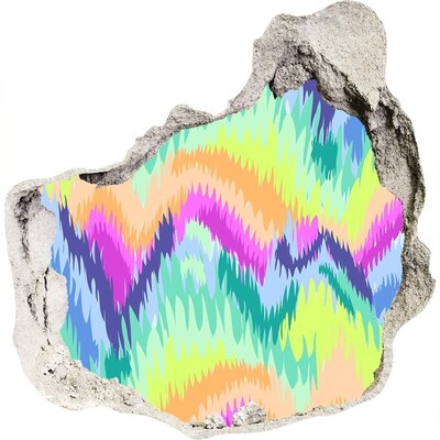 3D Wanddurchbruch Aufkleber Eine bunte Welle an der Wand