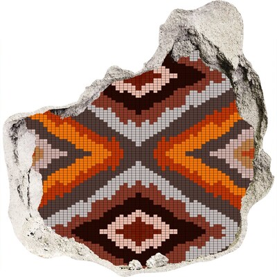 Wandfolien Loch in der Wand Mosaikmuster in Erdtönen