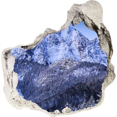 3D Wanddurchbruch Aufkleber Berglandschaft im Winter