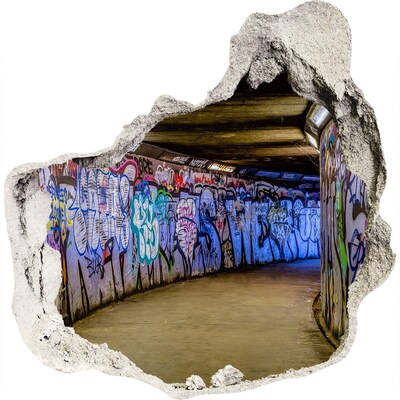 Wandaufkleber Loch 3D Graffiti in einem Stadttunnel