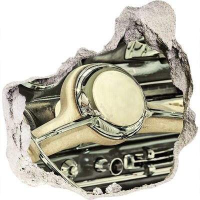 3D Wandtattoos Mauerdurchbruch Das stilvolle Cockpit eines Oldtimers