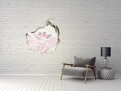 3D Wanddurchbruch Aufkleber Loch in der Wand Blumenmuster