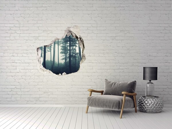 Wandtattoos Loch in der Wand Nebelige Waldlandschaft