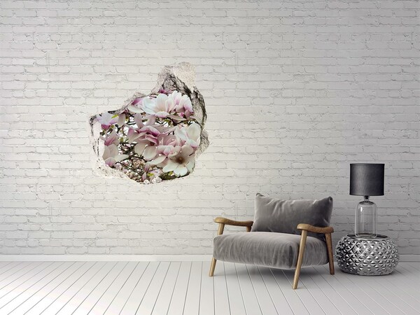 3D Wandtattoos Mauerdurchbruch Magnolien-Blumenparadies