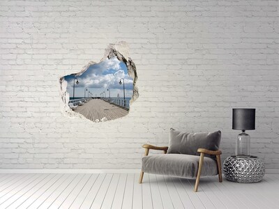 Mauerdurchbruch Aufkleber Pier am Meer