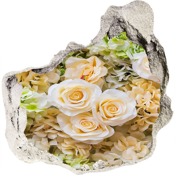 Wandtattoos Loch in der Wand Ein Blumenparadies hinter der Mauer