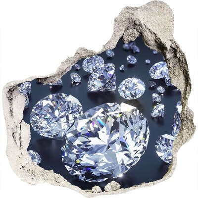 Wandaufkleber Loch 3D Glänzende Diamanten in der Wand