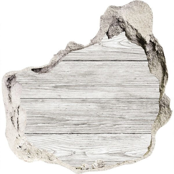 3D Wanddurchbruch Aufkleber Holzboden in einem Loch in der Wand
