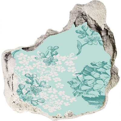 3D Wandtattoos Mauerdurchbruch Blumenwandbild „Loch in der Wand“