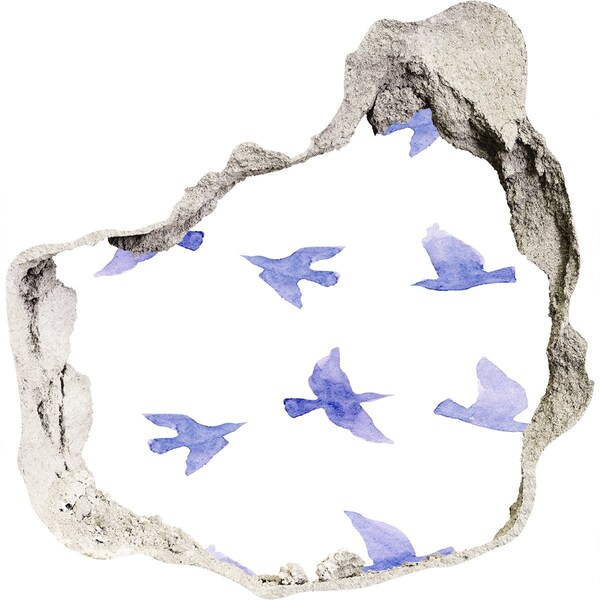 Wandtattoos Loch in der Wand Himmel mit Vögeln in einem Loch in der Wand