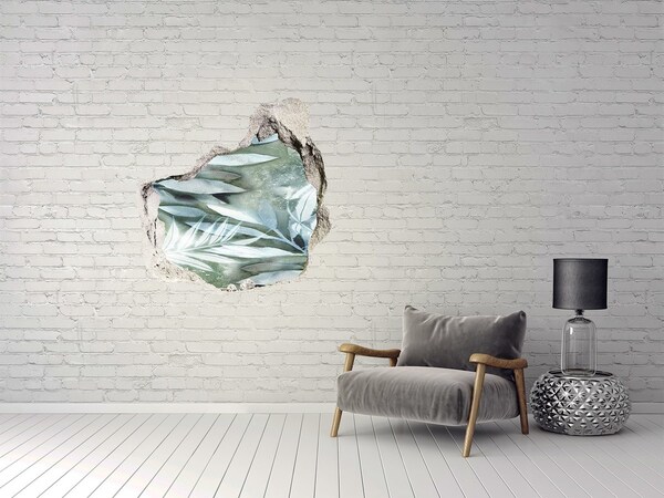 3D Wanddurchbruch Aufkleber Eine grüne Oase in einem Loch in der Wand