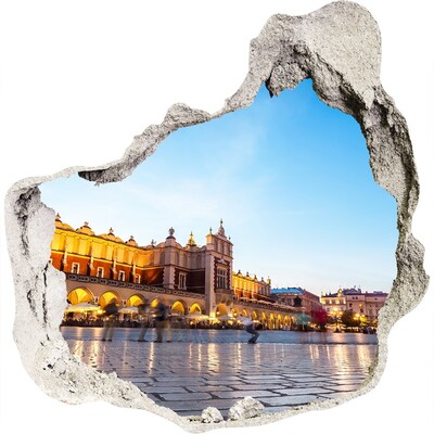 3D Wandtattoos Mauerdurchbruch Krakau bei Sonnenuntergang