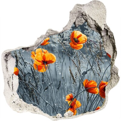Wandaufkleber Loch 3D Blumen in einem Loch in der Wand