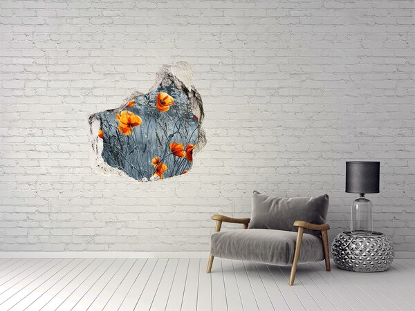 Wandaufkleber Loch 3D Blumen in einem Loch in der Wand