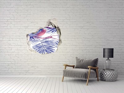 Wandaufkleber Loch 3D Tropisches Paradies hinter der Mauer