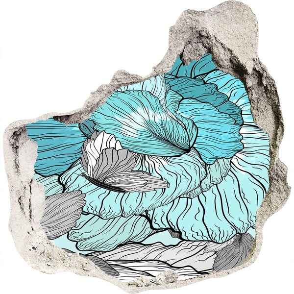 Mauerdurchbruch Aufkleber Eine Blumenoase aus Beton