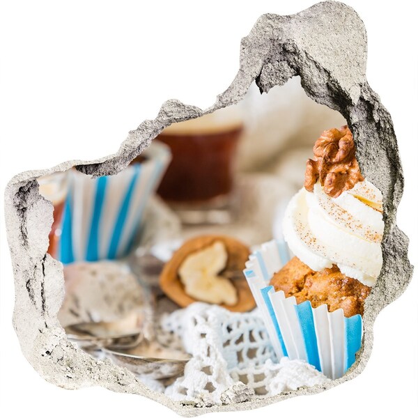 3D Wandtattoos Mauerdurchbruch Süßes Paradies mit Cupcakes