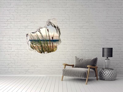 3D Wanddurchbruch Aufkleber Blick aufs Meer durch ein Loch in der Wand