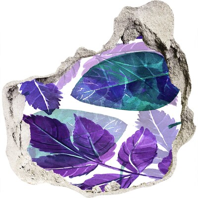 Wandaufkleber Loch 3D Grüne Blätter in einem Loch in der Wand