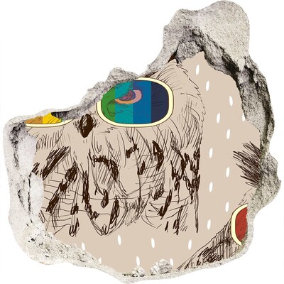 Wandfolien Loch in der Wand Eulenauge in einem Loch in der Wand