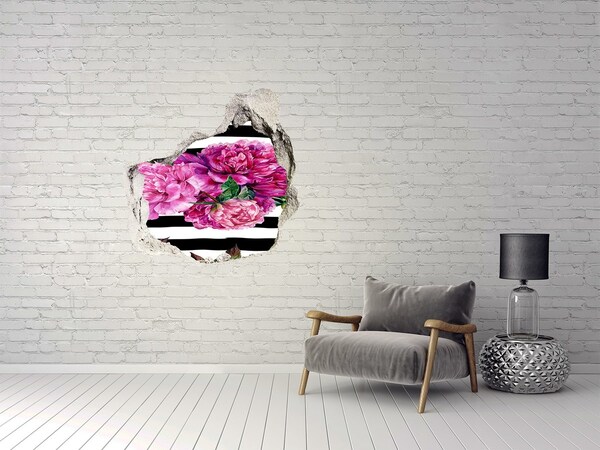 Mauerdurchbruch Aufkleber Blumenwandbild „Loch in der Wand“