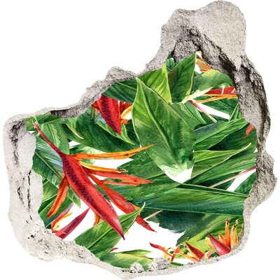 3D Wandtattoos Mauerdurchbruch Tropisches Paradies hinter der Mauer