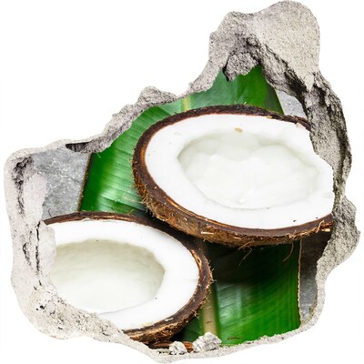 3D Wanddurchbruch Aufkleber Kokosnussschätze im Herzen des Dschungels