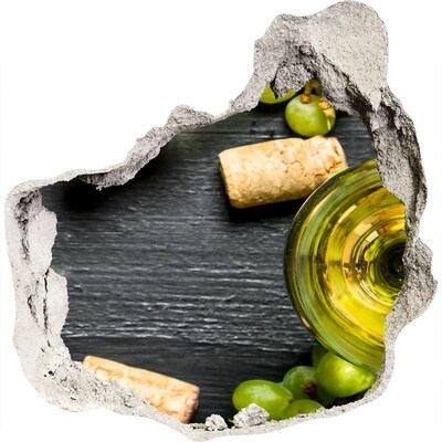 Wandaufkleber Loch 3D Wein und Trauben