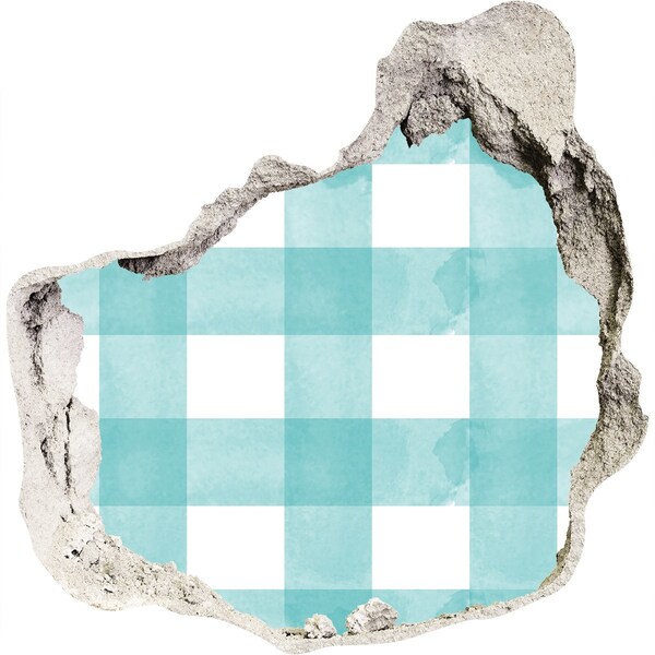 Wandfolien Loch in der Wand Eine beschädigte Mauer mit einem blauen Gitter