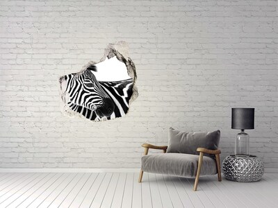 3D Wandtattoos Mauerdurchbruch Zebra in einem Loch in der Wand