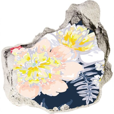 Wandfolien Loch in der Wand Blumengarten hinter der Mauer