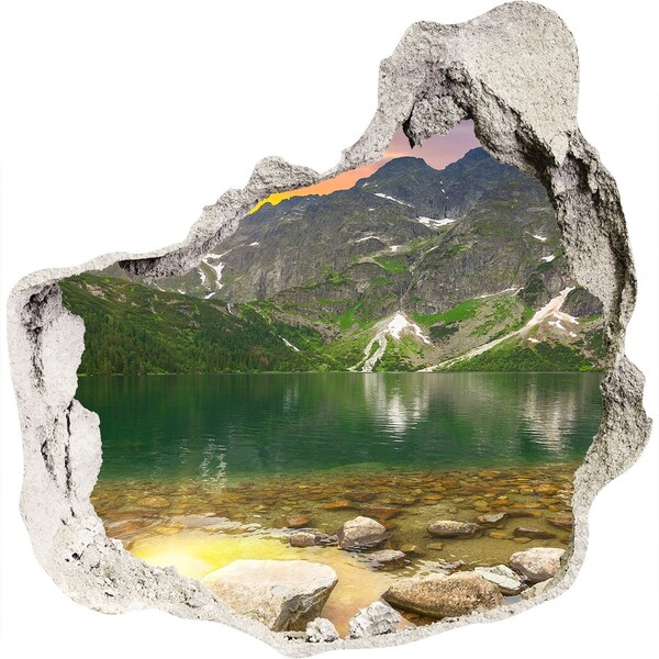 3D Wanddurchbruch Aufkleber Berglandschaft am See