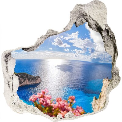 3D Wandtattoos Mauerdurchbruch Blick von der Klippe über dem Meer