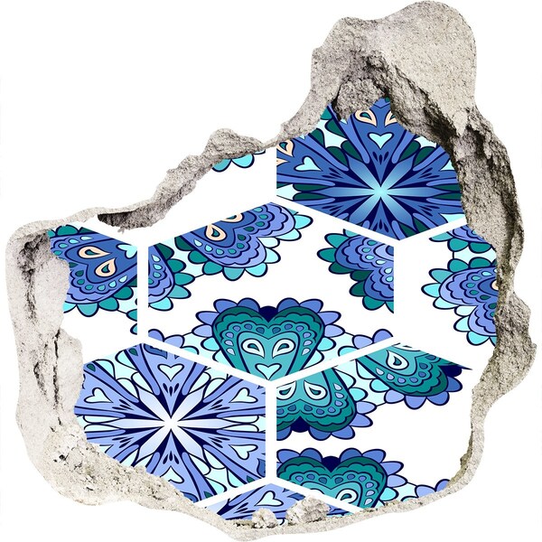 Wandaufkleber Loch 3D Buntes Muster an der Wand