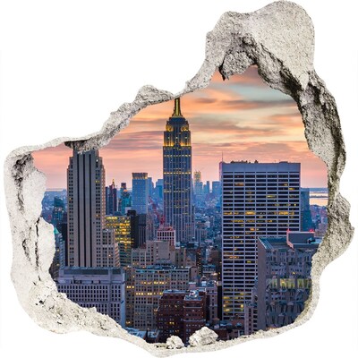 3D Wandtattoos Mauerdurchbruch Blick auf New York